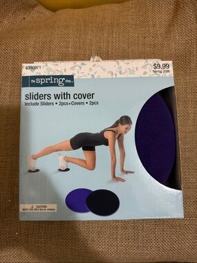 The Spring Shop Purple and Black Exercise Slider Set with Cover